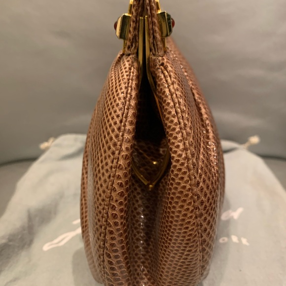Judith Lieber Vintage lizard skin clutch bag - Picture 6 of 12